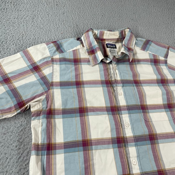 Patagonia Shirt Mens Large Blue "Go To" Hiking Trail Plaid Hipster 52690 Outdoor - Picture 2 of 10
